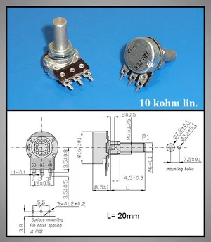 Potenziometro Telpod JPM-95-10K-LIN-1 10k Ohms Mono Lineare