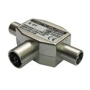 Antenne Splitter TV IEC 2x Mannelijk / 1x Vrouwelijk Metaal