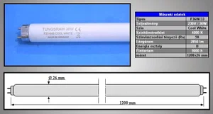 Tungsram FT8/36W/840 Fluorescent Tube G13 36W 4000K Natural White