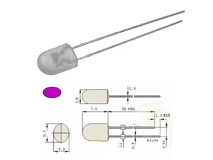Lucky Light LED5-2-3-8-P Uv 3.8mm LED