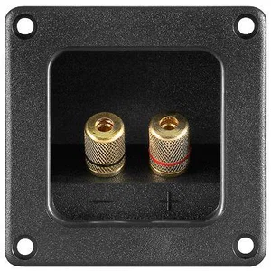 Various Luidsprekerconnector, Paneelmontage, 2P Schroefklem, Zwart