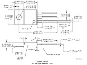 National Semiconductor LM340T5 5V 1A Régulateur de tension