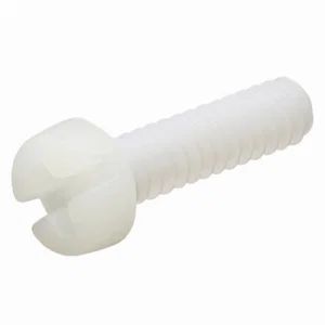 Vite in Plastica M3, Lunghezza 12mm, Testa DXF, Bianca, Filettatura Metrica, Passo 0.5mm