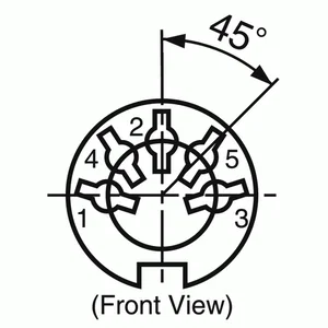 Hirschmann MAB-5S 5-polige Tuchel Bus, Monteerbaar, Soldeerbaar, 180° Configuratie