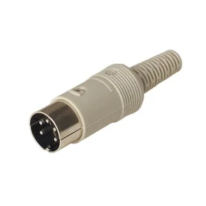 Hirschmann MAS-50 5-Polige Tuchel Zwenkplug, Grijs, Soldeerbaar