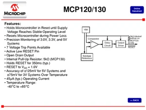Microchip MCP130-450I-SN Superviseur, Active Low, 5K Pull-Up, Boîtier SOIC-8