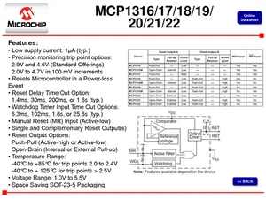 Microchip MCP1318T-46ME-OT Voltage Supervisor, Active Low/High Push-Pull, WDI, 4.6V Vtrpd, SOT-23