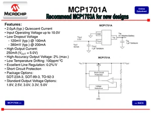Microchip Technology Inc. MCP1701AT-3302I-MB 10V 0.25A Régulateur de tension