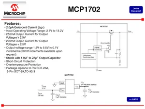 Microchip Technology Inc. MCP1702-5002E-TO 5V 0.25A Régulateur de tension