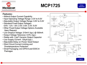 Microchip Technology Inc. MCP1725T-3302E-MC 3.3V 0.5A Régulateur de tension
