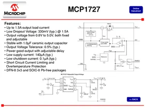 Microchip Technology Inc. MCP1727-2502E-MF 2.5V 1.5A Régulateur de tension