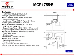 Microchip Technology Inc. MCP1755T-3302E-OT 16V 0.3A Régulateur de tension