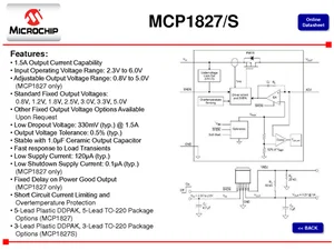 Microchip Technology Inc. MCP1827-ADJE-ET Adjustable 1.5A Régulateur de tension