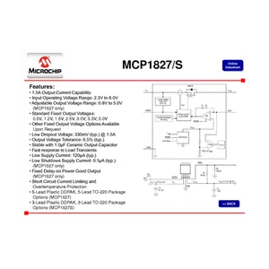Microchip Technology Inc. MCP1827S-3002E-AB 3V 1.5A Régulateur de tension