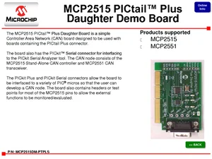 Microchip MCP2515 Scheda Figlia PICtail Plus