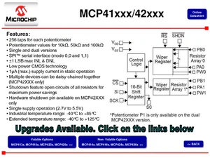 50kOhms Potentiomètre numérique MCP42050T-E-SL