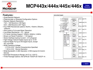 5kOhms Potentiomètre numérique MCP4441-502E-ST