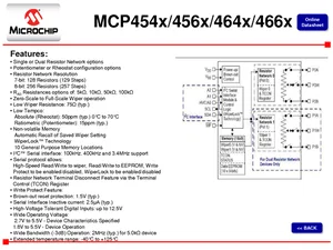 5kOhms Potentiomètre numérique MCP4561T-502E-MS
