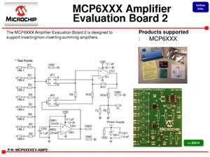 Scheda di valutazione amplificatore Microchip MCP6XXX 2