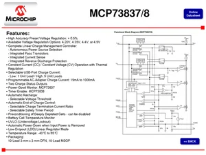 Microchip Technology MCP73838T-FCI-MF 1A USB/DC Input Auto-Switch Li-Ion Battery Charger DFN-10