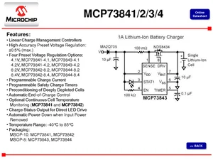 Microchip MCP73842T-840I-UN Dual Cell Li-Ion/Li-Polymer Charge Management Controller, MSOP-10-TR