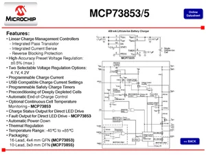 Microchip Technology MCP73853-I-ML Single Cell Li-Ion/Li-Polymer Battery Charger Controller IC