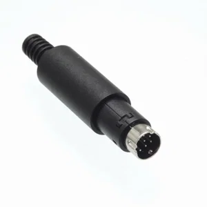 MINI DIN 8-Pin Mannelijke Connector MD8-03, Vrijhangend, A-V