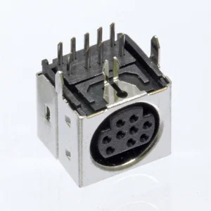 T&T Connection System MD9-02 Mini DIN 9-Pins Vrouwelijke Printplaat Connector 90 Graden