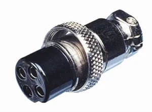 Audio/Video Microfoonconnector 4-polig, Vrouwelijk, Soldeerlippen, Kabelmontage