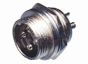 Universele 4-Pins Microfoon Paneelmontage Connector, Mannelijk, 16mm Uitsparing