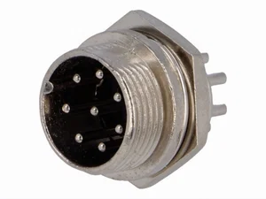 Universele 8-Pins XLR Paneelmontage Connector, Mannelijk, 48V, 1A, 16mm Uitsparing