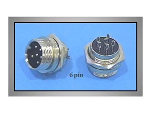 M16 6-polige Mannelijke PCB-connector, Soldeerverbinding, Schroefmontage, 16.2mm Inbouwmaat, RoHS