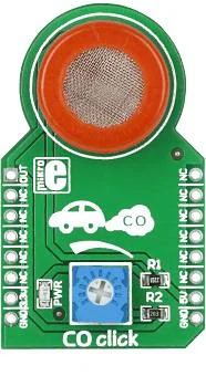 Mikroelektronika MIKROE-1626 MQ-7 Sensore di Monossido di Carbonio Click Board, 20-2000 ppm, 3.3V/5V