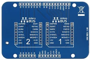 Mikroelektronika MIKROE-1794 FRDM-K64F Click Shield Doppio Socket mikroBUS 3.3V/5V