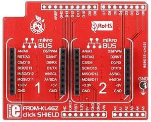 Mikroelektronika MIKROE-1795 FRDM-KL46Z Click Shield Doppio Socket mikroBUS 3.3V/5V