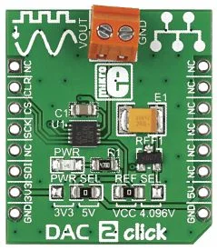 Mikroelektronika MIKROE-1918 DAC 2 Click Board - Convertitore Digitale-Analogico 16 bit, LTC2601CDD