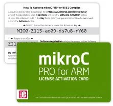 Mikroelektronika mikroC PRO for ARM License Activation Card