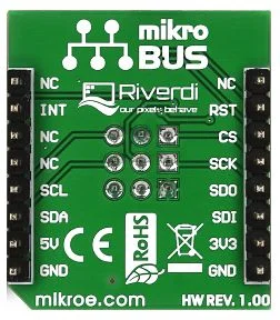 Mikroelektronika MIKROE-2100 Adattatore Display TFT Riverdi, Controller FT8xx, SPI/I2C, 3.3V/5V, mik
