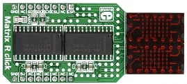 Mikroelektronika MIKROE-2245 Modulo Matrice LED, Display Testo Matrice di Punti 7x5 Compatto per Int
