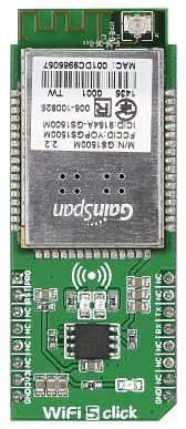 Mikroelektronika MIKROE-2274 WiFi 5 Click Board - Modulo Wi-Fi GS1500M 802.11b/g/n, UART, 3.3V