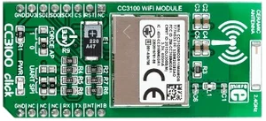 Mikroelektronika MIKROE-2336 Wi-Fi Click Board - CC3100, Stack TCP/IP, Antenna Ceramica, 3.3V
