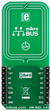 Mikroelektronika MIKROE-2395 NFC Click Board, PN7120 IC, Emulazione Carta, Lettura/Scrittura, P2P