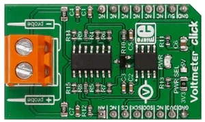 Mikroelektronika MIKROE-2436 Voltmeter Click Board, 0-24Vdc, ADC a 12 bit, SPI