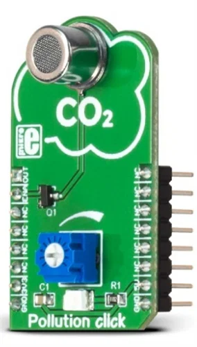 Mikroelektronika MIKROE-2516 Pollution Click Sensore Gas VOC WSP2110 1-50ppm mikroBUS