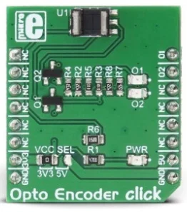 Mikroelektronika MIKROE-2549 Scheda Click Opto Encoder Sensore Ottico Incrementale Lineare