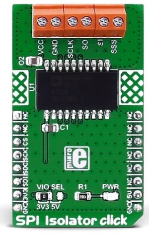 Mikroelektronika MIKROE-2583 Scheda Click Isolatore SPI ADuM4154 Isolamento Digitale 17 MHz