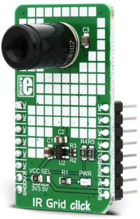 Mikroelektronika MIKROE-2622 Scheda Click IR Grid MLX90621BAD Array Sensore Infrarosso 16x4