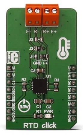 Mikroelektronika MIKROE-2815 RTD Click Board con MAX31865 per Sensori di Temperatura PT100