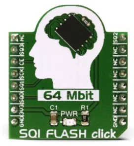 Mikroelektronika MIKROE-2828 SQI Flash Click Board con SST26VF064B Flash Seriale Quad I/O da 64 Mbit