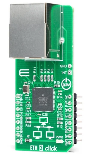 Mikroelektronika MIKROE-2850 LAN9250 Controller Ethernet 10/100 Click Board